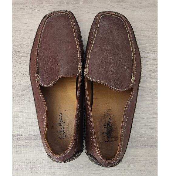 Cole Haan Men's Size 8 Brown Leather Dress Shoes Square Toe Slip On Shoes C05635 - Picture 8 of 10